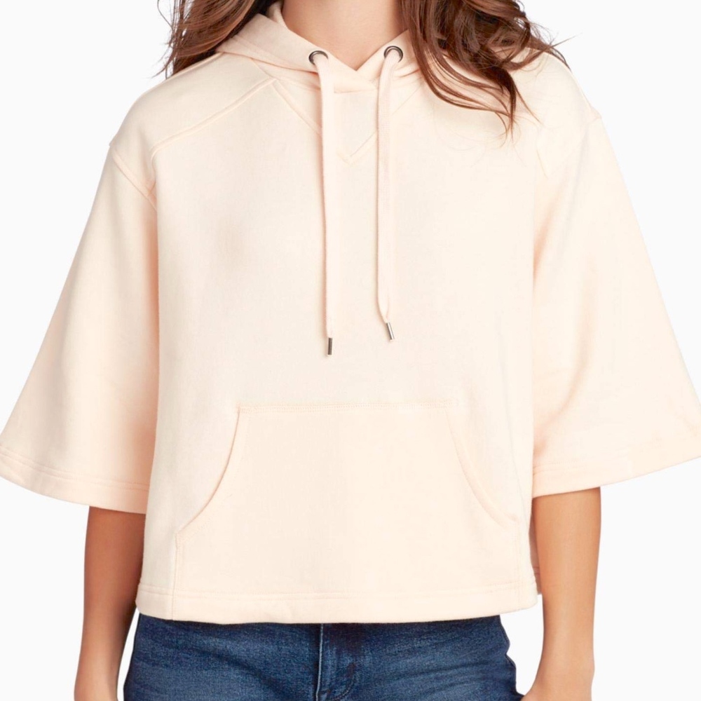 William Rast Women apple Pink Hooded Sweater, Sz L
